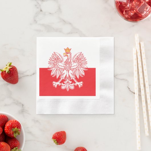 Poolse adelaar in rood servet (Insitu)