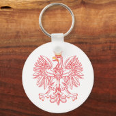 Poolse adelaar in rood sleutelhanger (Voorkant)