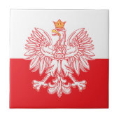 Poolse adelaar in rood tegeltje (Voorkant)