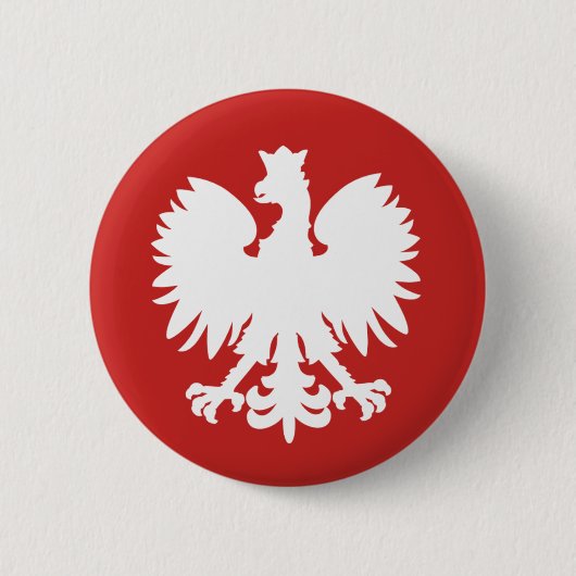 Poolse Adelaar Knop Ronde Button 5,7 Cm (Voorkant)