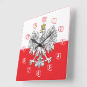 Poolse adelaar met gouden koningsmuur vierkante klok (Hoek)