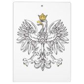 Poolse adelaar met gouden kroon clip board klembord (Achterkant)