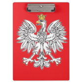 Poolse adelaar met gouden kroon clip board klembord (Voorkant)