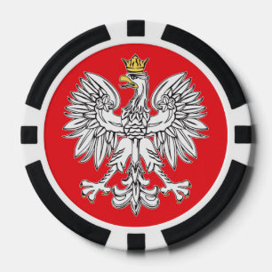 Poolse adelaar met gouden kroon poker chips