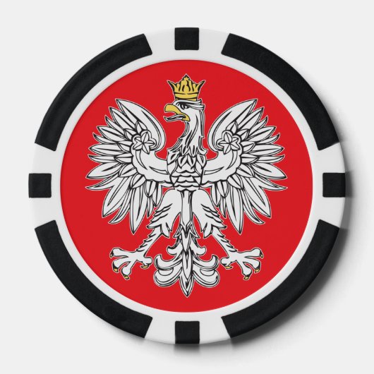 Poolse adelaar met gouden kroon poker chips (Voorkant)