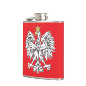 Poolse adelaar met gouden kroon vinyl verpakte kol heupfles (Links)