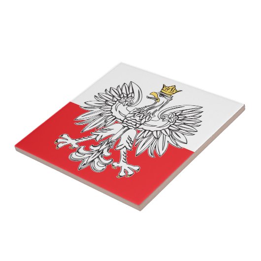 Poolse adelaar met gouden kroonkeramische tegel tegeltje (Zijkant)