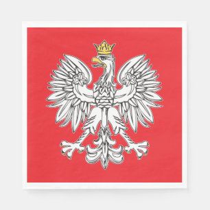 Poolse adelaar met gouden kroonpapier servkin servet
