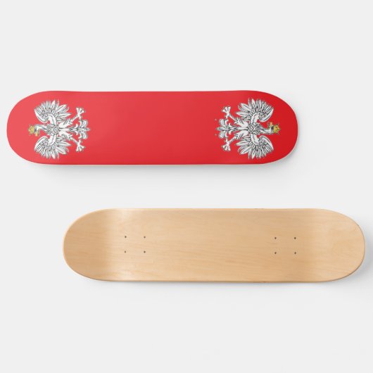 Poolse adelaar met gouden kroonskateboard skateboard (Horizontaal)