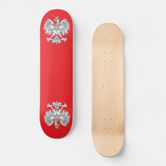 Poolse adelaar met gouden kroonskateboard skateboard (Voorkant)