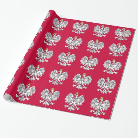 Poolse adelaar met goudkroon cadeaupapier (Uitgerold)
