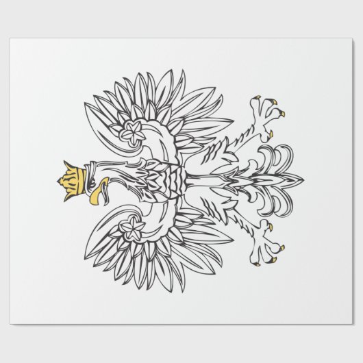 Poolse adelaar met goudkroon cadeaupapier (Vlak)