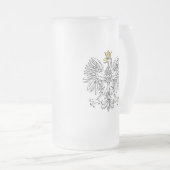 Poolse adelaar met goudkroon matglas bierpul (Voorkant rechts)