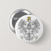 Poolse adelaar met goudkroon ronde button 5,7 cm (Voorkant /achterkant)