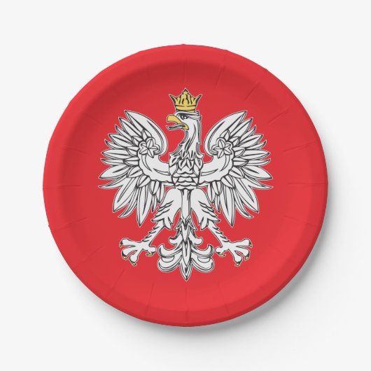 Poolse adelaar met goudpapier Bord (Voorkant)