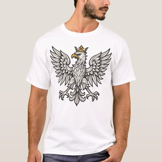 Poolse Adelaar Minimalistisch Wapen T-shirt (Voorkant)