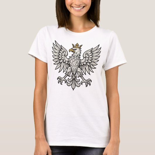 Poolse Adelaar Minimalistisch Wapen T-shirt (Voorkant)