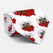 Poolse adelaar op landkaart voor wit Stropdas (Opgerold)