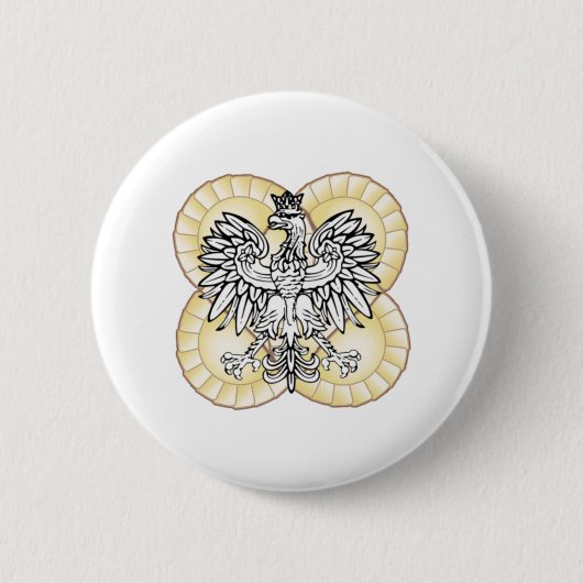 Poolse Adelaar Pierogi Knop Ronde Button 5,7 Cm (Voorkant)