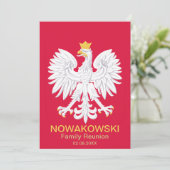Poolse adelaar 🦅 Polski Poland Crest Reunion Kaart (Staand voorkant)