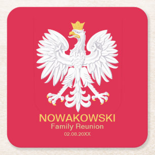 Poolse adelaar 🦅 Polski Poland Crest Reunion Kartonnen Onderzetters