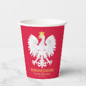 Poolse adelaar 🦅 Polski Poland Crest Reunion Papieren Bekers (Voorkant)