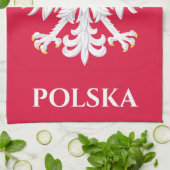 Poolse adelaar 🦅 Polski Polen Rode kam Theedoek (Gevouwen)