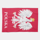 Poolse adelaar 🦅 Polski Polen Rode kam Theedoek (Horizontaal)