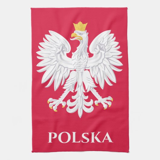 Poolse adelaar 🦅 Polski Polen Rode kam Theedoek (Verticaal)