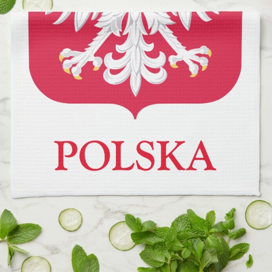 Poolse adelaar 🦅 Polski Polen Rode kam Theedoek (Gevouwen)