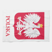 Poolse adelaar 🦅 Polski Polen Rode kam Theedoek (Horizontaal)