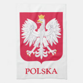 Poolse adelaar 🦅 Polski Polen Rode kam Theedoek (Verticaal)