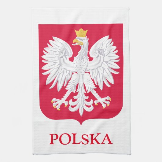 Poolse adelaar 🦅 Polski Polen Rode kam Theedoek (Verticaal)