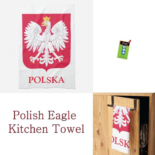 Poolse adelaar 🦅 Polski Polen Rode kam Theedoek