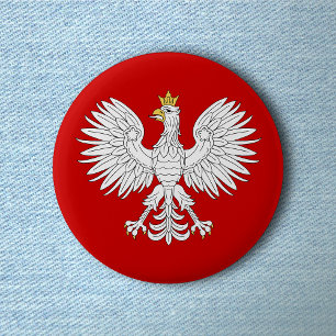 Poolse adelaar ronde button 5,7 cm