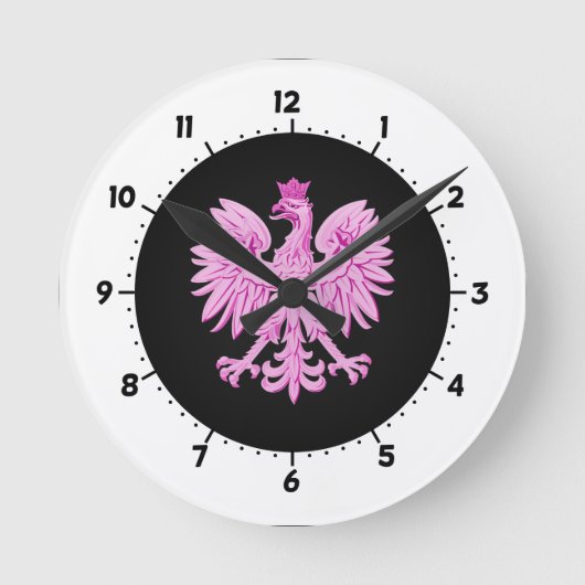 Poolse adelaar ronde klok (Voorkant)