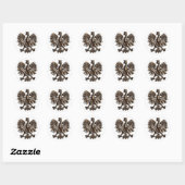 Poolse adelaar ronde sticker (Vel)