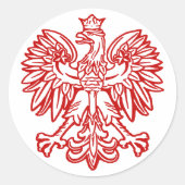 Poolse adelaar ronde sticker (Voorkant)