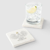 Poolse adelaar stenen onderzetter (Zijkant)