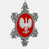 Poolse adelaar tin sneeuwvlok ornament (Links)