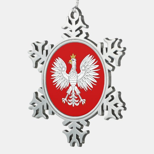 Poolse adelaar tin sneeuwvlok ornament (Rechts)