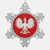 Poolse adelaar tin sneeuwvlok ornament (Voorkant)