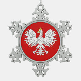 Poolse adelaar tin sneeuwvlok ornament