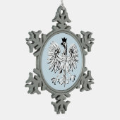 Poolse adelaar tin sneeuwvlok ornament (Links)