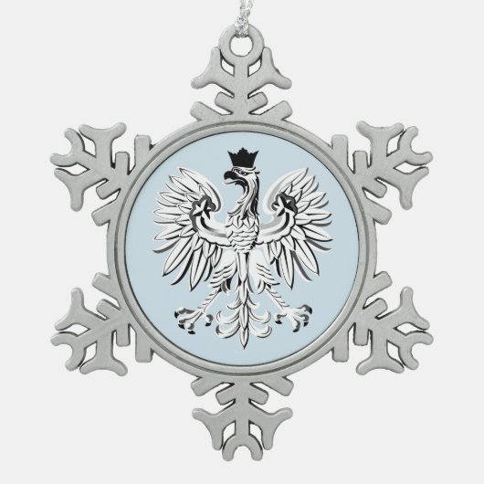 Poolse adelaar tin sneeuwvlok ornament (Voorkant)