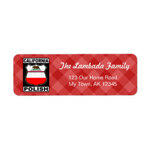 Poolse Adresetiketten in Californië Etiket