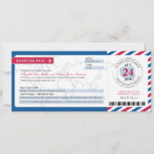 Poolse Airmail boarding Pass Wedding Kaart (Voorkant)