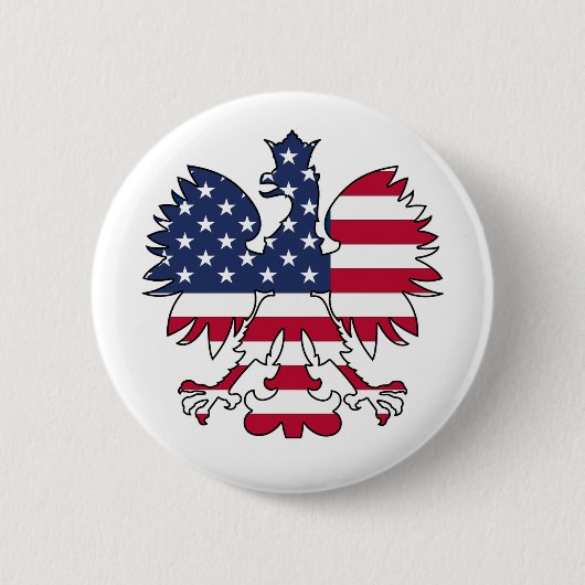 Poolse Amerikaanse adelaar Ronde Button 5,7 Cm (Voorkant)