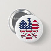 Poolse Amerikaanse adelaar Ronde Button 5,7 Cm (Voorkant /achterkant)
