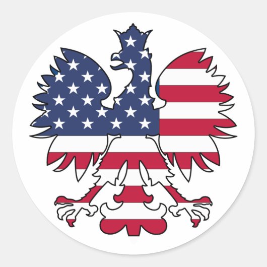 Poolse Amerikaanse adelaar Ronde Sticker (Voorkant)